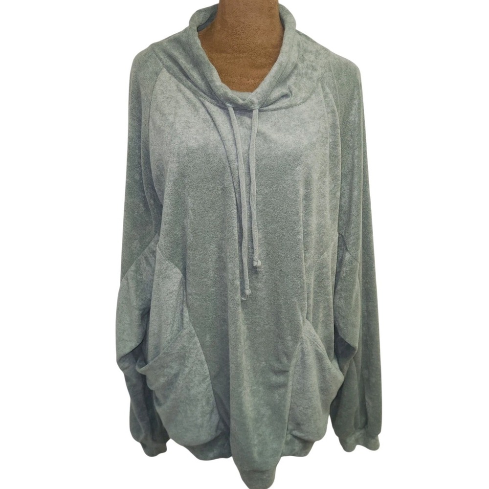 BiBi Women's Pullover Sweatshirt Size XL Relaxed Casual Light Green Pockets